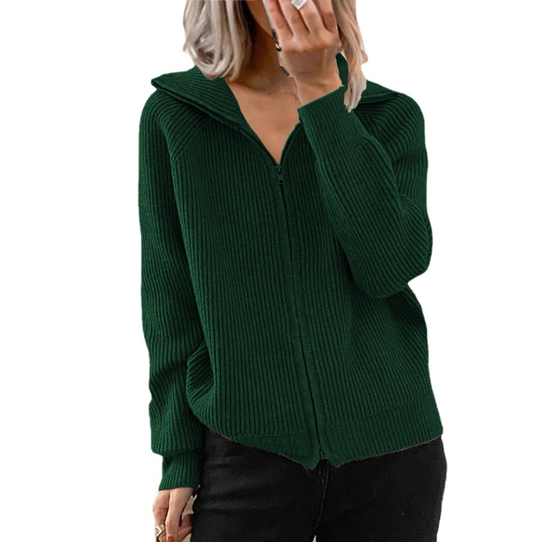 Damen Strickjacke mit Reißverschluss und Hoodie R&B