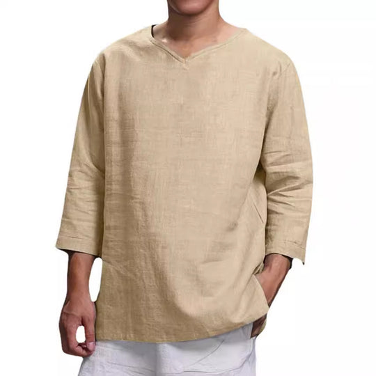 Herren Leichte Leinenbluse R&B