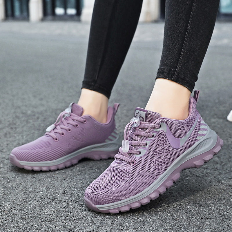 Damen atmungsaktive Laufschuhe mit elastischem Schnellschnürsystem R&B