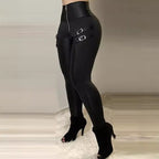 Damen Hochtaillierte Leggings mit modischen Schnallen-Details