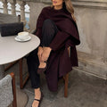 Damen elegante und vielseitige Poncho-Jacke R&B
