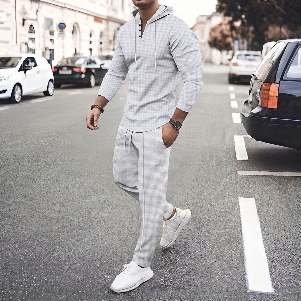 Herren sportliches Hoodie und Jogginghose Set mit atmungsaktiver Struktur R&B