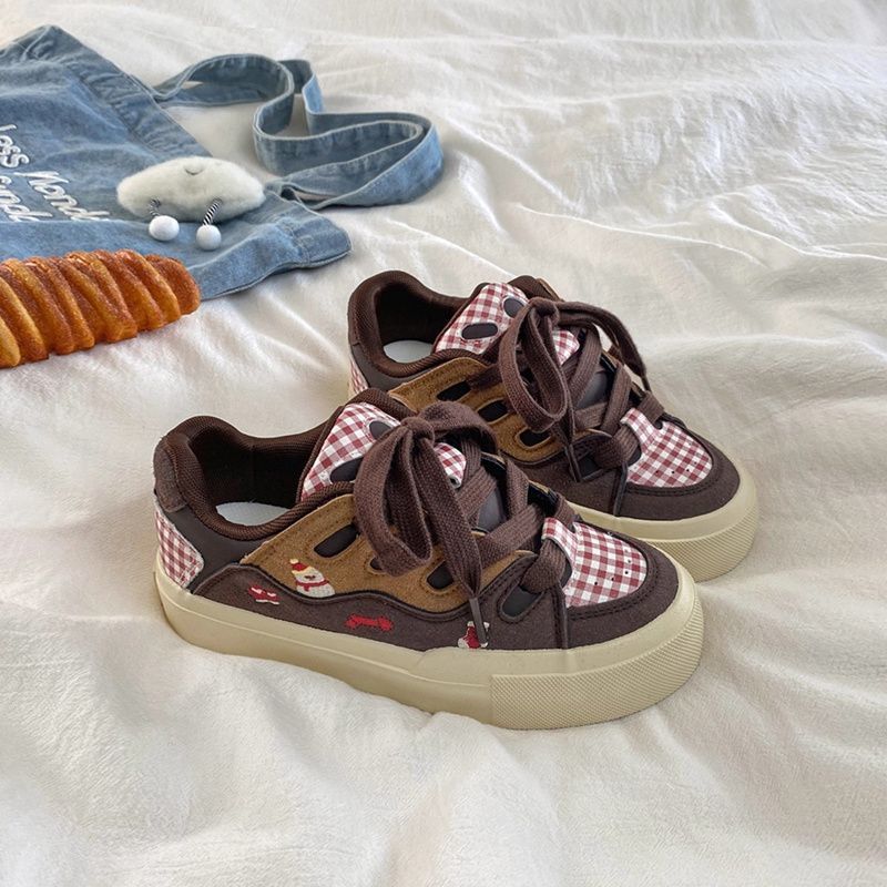 Damen Sportliche Sneaker im lässigen Karomuster mit modernem Design