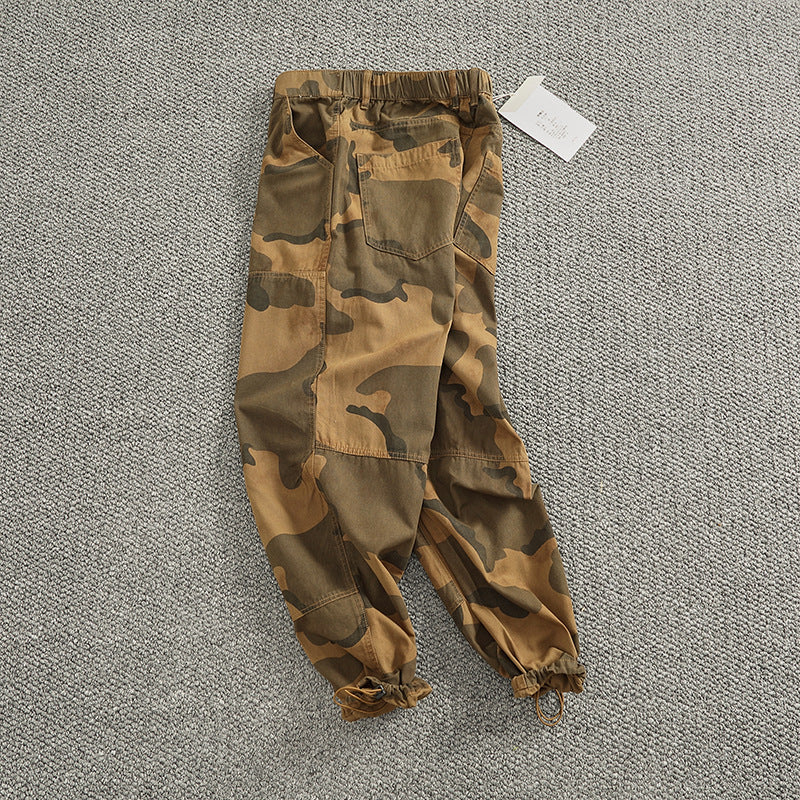 Herren Cargohose im stylischen Camouflage-Design mit elastischem Bund und praktischen Taschen R&B