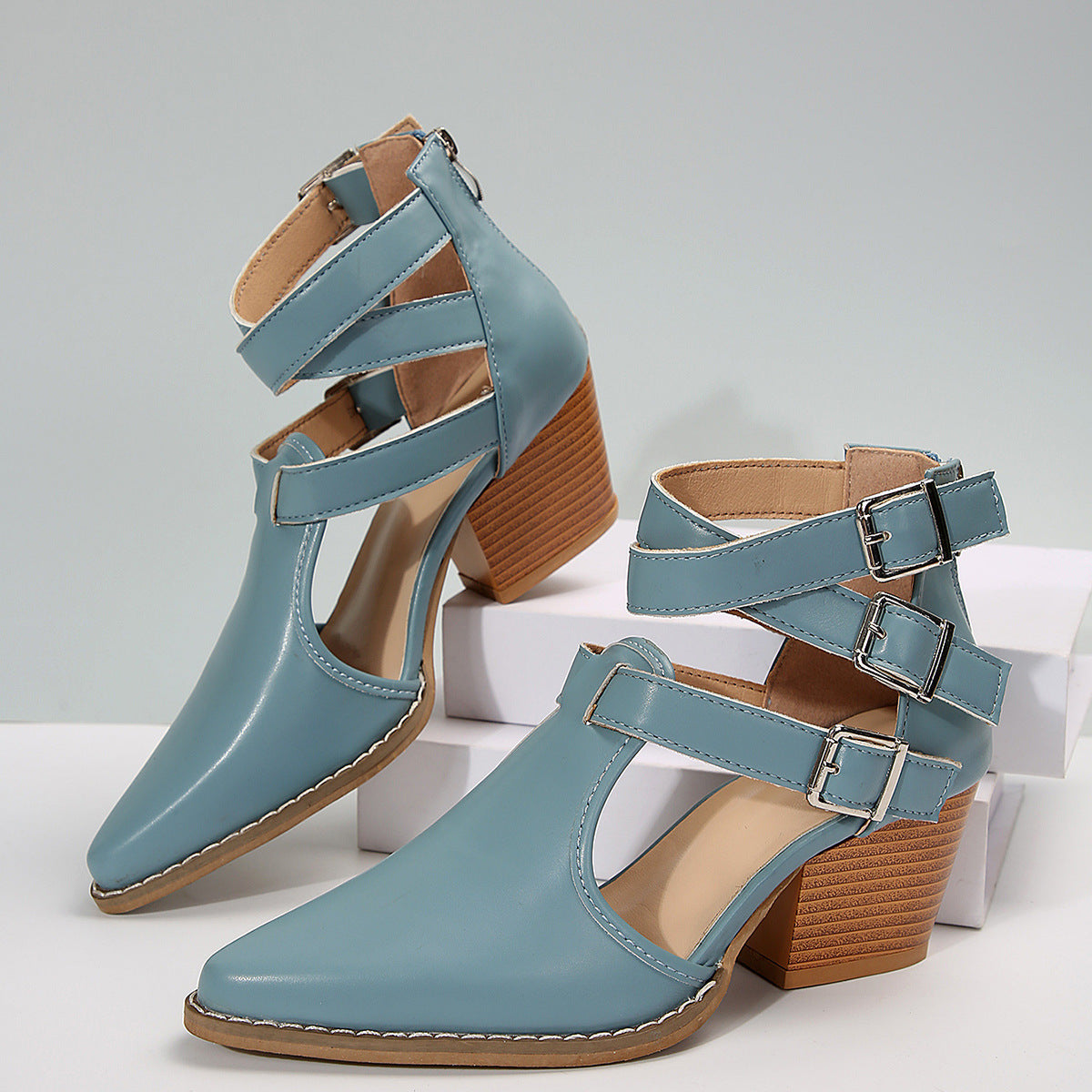 Damen Elegante Pumps mit verstellbaren Riemen und schickem Design