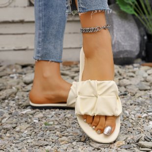 Damen Komfortable Riemchen-Sandalen mit modischem Falten-Design R&B
