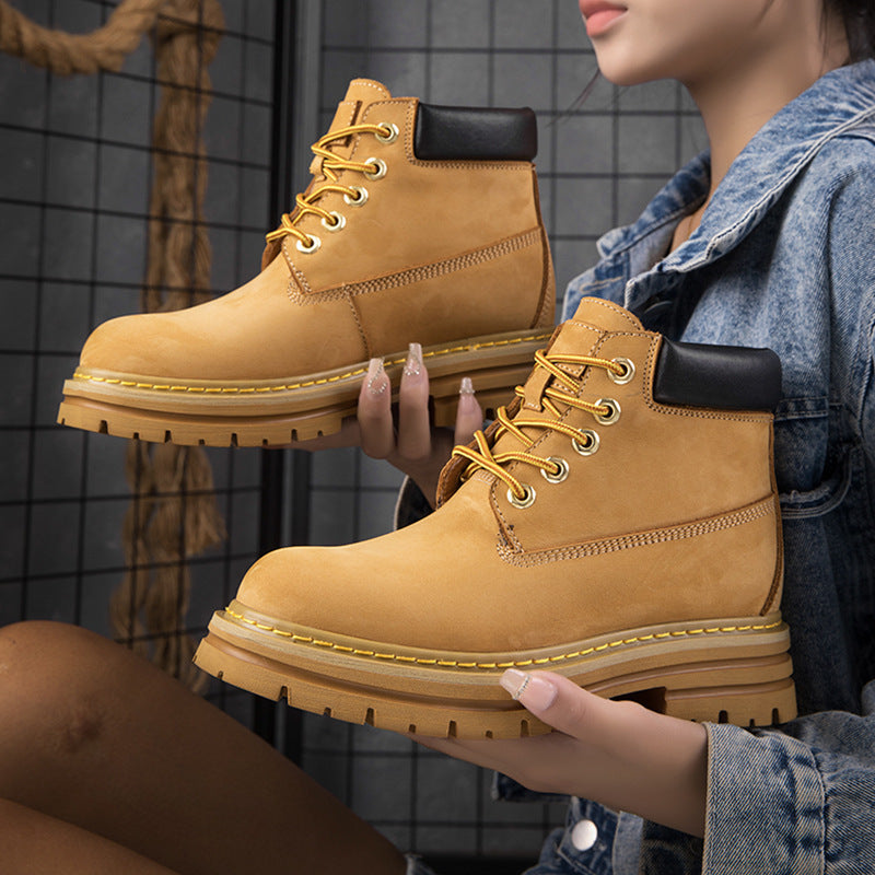 Damen robuste Schnürboots mit rutschfester Profilsohle und atmungsaktivem Obermaterial