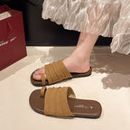 Damen gemütliche Riemen-Sandalen mit stabiler Sohle und elastischem Design EB