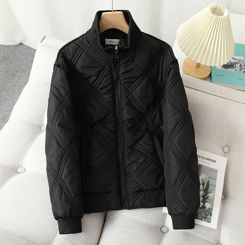 Damen gesteppte Übergangsjacke mit hohem Kragen und elastischen Bündchen R&B