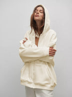 Damen Kuschelige Zip-Hoodie mit Oversized-Schnitt R&B