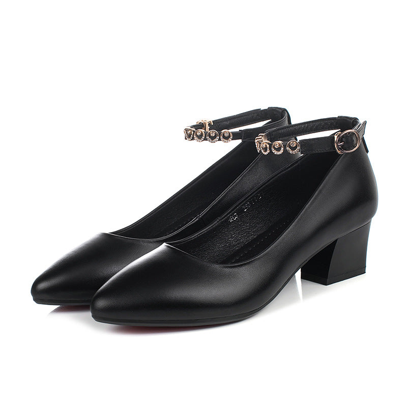 Damen Elegante Pumps mit verstellbarem Riemchen und luxuriösem Schmuckdetail R&B