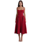 Damen Midi-Kleid mit elegantem Schnitt und komfortablen Trägern R&B