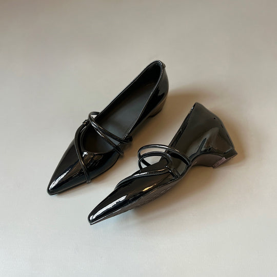 Damen elegante Slingback-Pumps mit modischen Querriemen und spitzem Fußbereich R&B