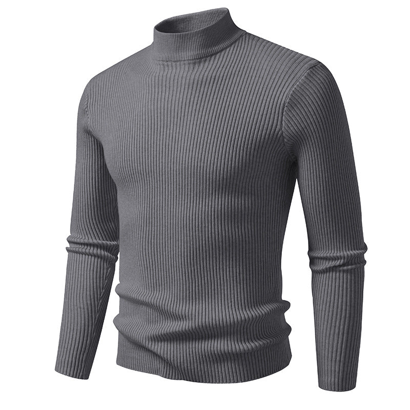Herren Rollkragenpullover mit strukturierter Ripp-Optik