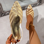 Damen Glitzernde und luftige Riemchen-Ballerinas R&B