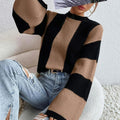 Damen Wabenstrick Pullover mit weiten Ärmeln R&B