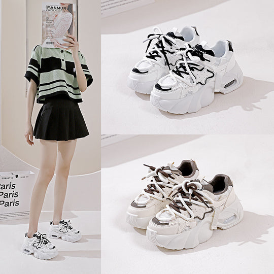 Damen Sportliche Sneakers mit atmungsaktiver Mesh-Oberfläche und rutschfester Sohle R&B