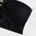 Damen Bandeau-Bikini-Oberteil mit dekorativem Ring und Raffung