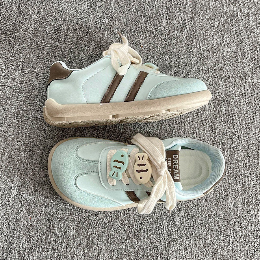 Damen Sportliche Kindersneaker mit niedlichen Tiermotiven und praktischem Klettverschluss R&B