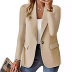 Damen Eleganter Casual Blazer mit modernen Taschen und dezentem Knopf R&B