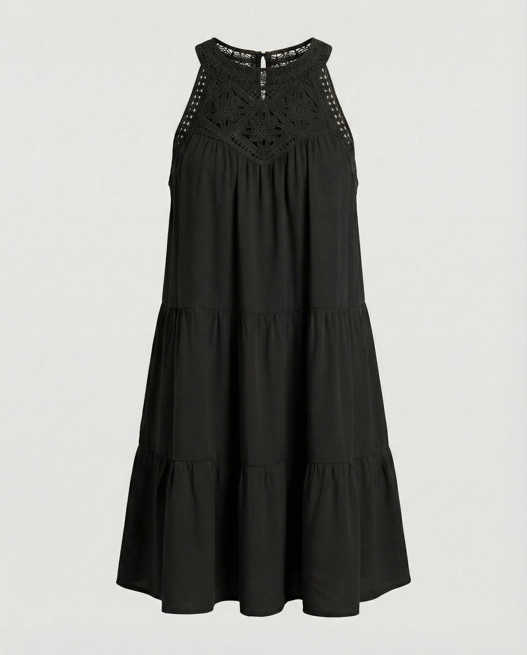 Damen Sommerkleid mit Spitze Freizeitkleid
