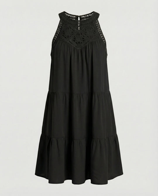 Damen Sommerkleid mit Spitze Freizeitkleid