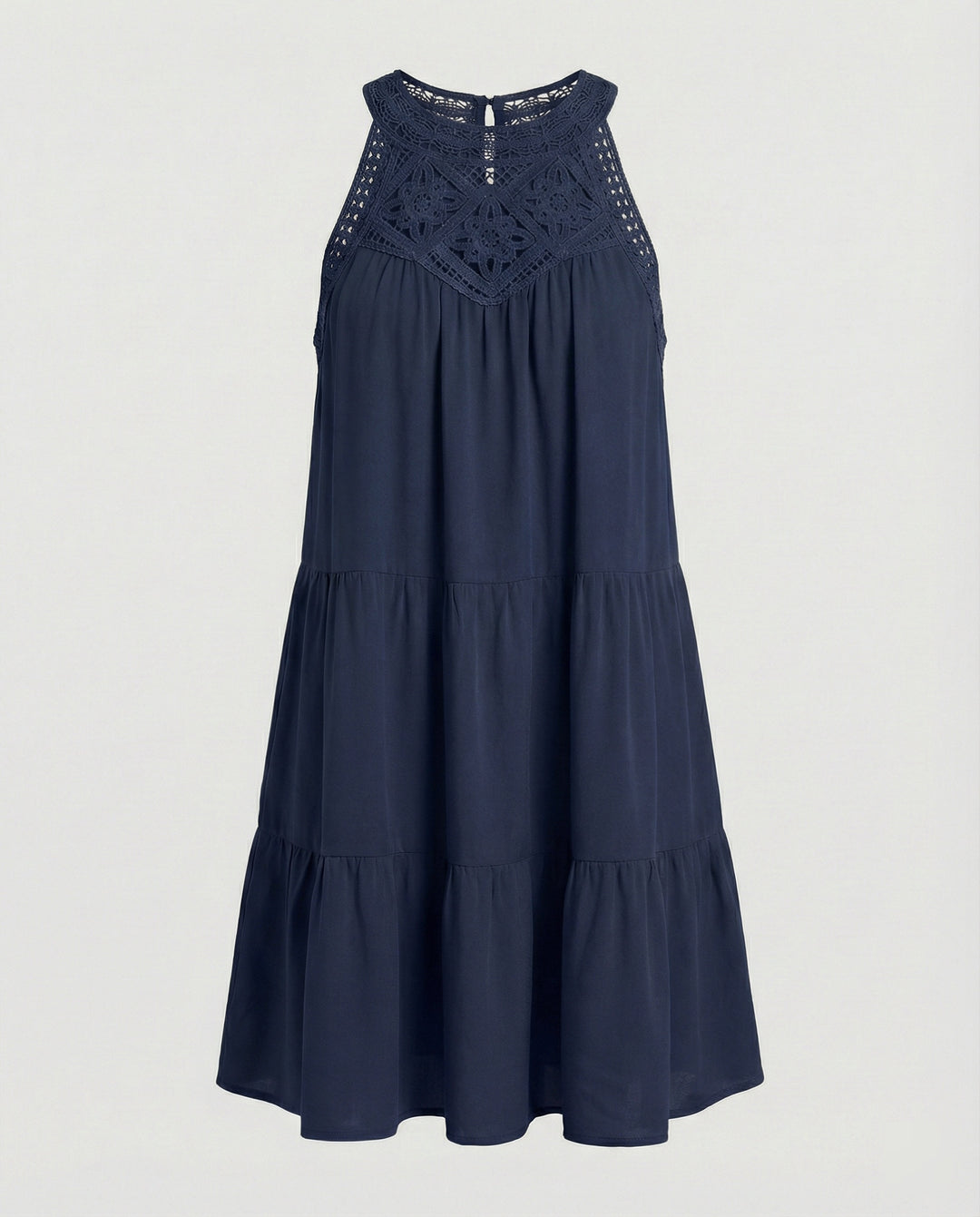 Damen Sommerkleid mit Spitze Freizeitkleid
