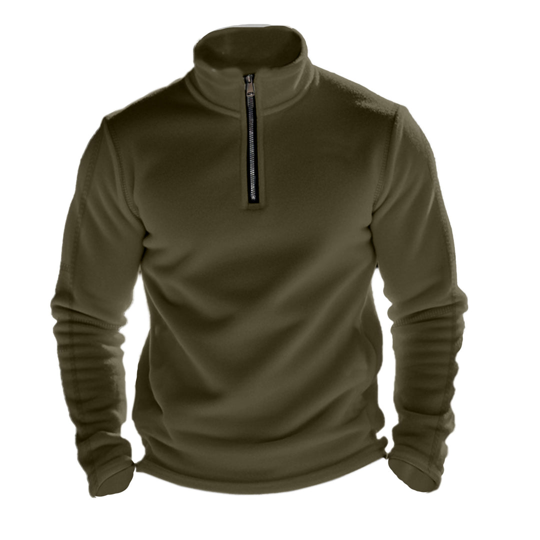 Herren Fleece-Pullover mit hohem Kragen und praktischer Reißverschlussöffnung R&B
