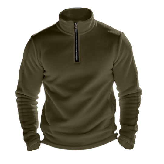 Herren Fleece-Pullover mit hohem Kragen und praktischer Reißverschlussöffnung R&B