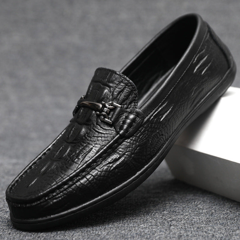 Herren elegante Mokassins im modernen Krokodil-Look R&B