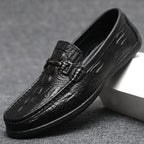 Herren elegante Mokassins im modernen Krokodil-Look
