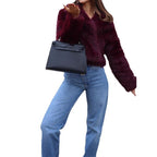 Damen Kunstpelzjacke im eleganten Oversized-Stil R&B