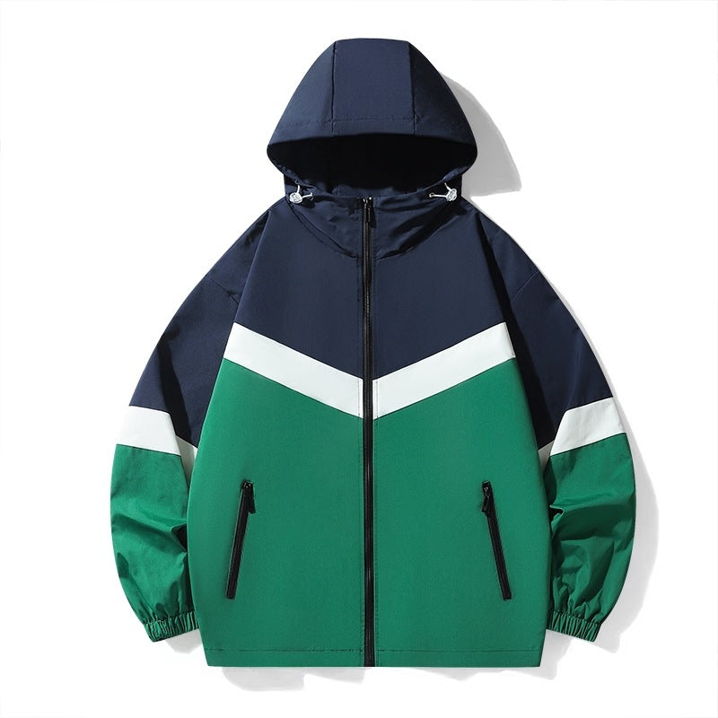 Herren leichte Übergangsjacke mit verstellbarem Kapuzensystem und atmungsaktiven Einsätzen R&B