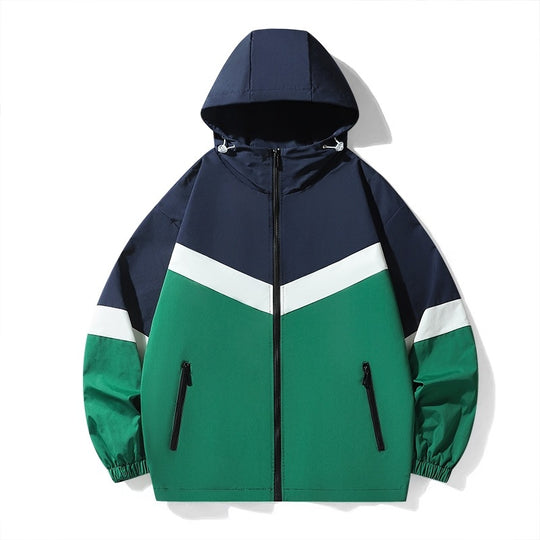 Herren leichte Übergangsjacke mit verstellbarem Kapuzensystem und atmungsaktiven Einsätzen R&B