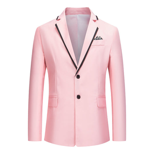 Herren eleganter smoking blazer mit kontrastierenden Details und praktischen Taschen R&B