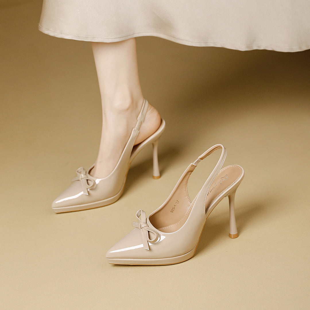 Damen elegante Slingback-Pumps mit dekorativem Schleifendetail R&B