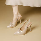 Damen elegante Slingback-Pumps mit dekorativem Schleifendetail