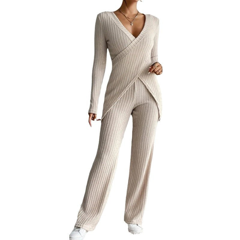 Damen elegantes lässiges Strickanzug Set R&B