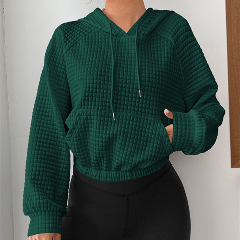 Damen modischer cropped Hoodie mit strukturierter Oberfläche R&B