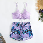 Damen Bikini-Set mit lässigem Crop-Top und verkürzten Shorts R&B