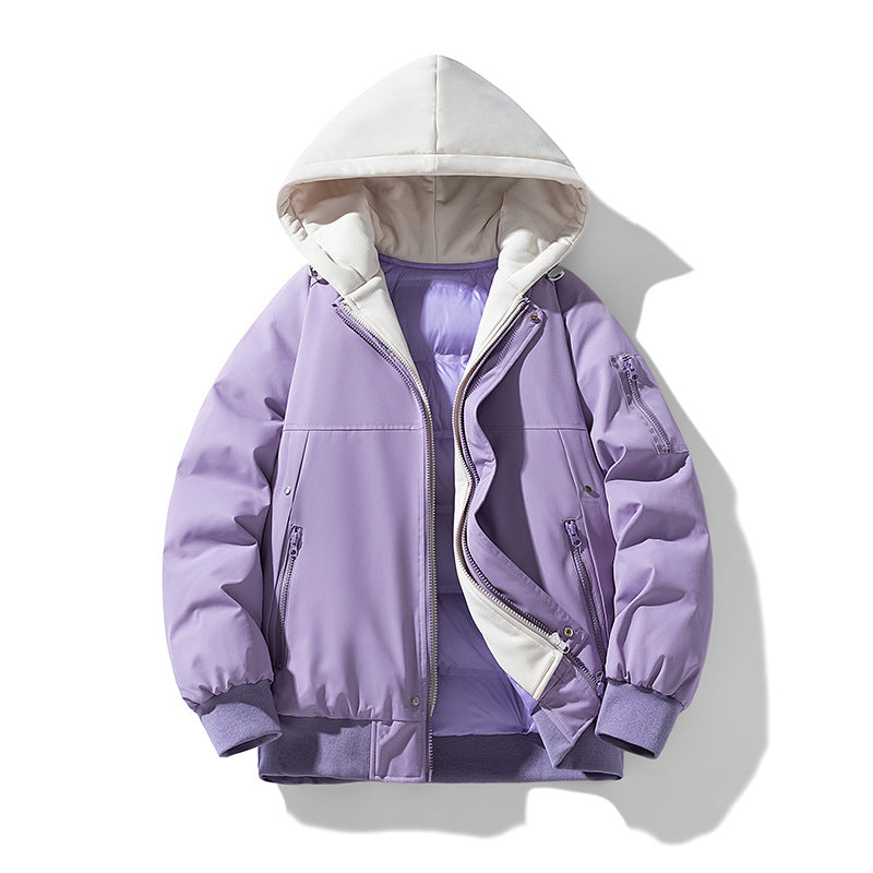 Damen wattierte Übergangsjacke mit abnehmbarem Kapuzensystem und stylischem Innenfutter