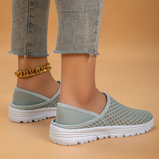 Damen nan luftige Schlupfsneaker mit Honigwaben-Strickoberteil und gedämpfter Komfortsohle R&B