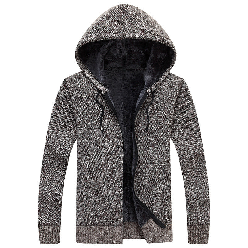 Herren bequeme Fleece-Jacke mit Kapuze und weichem Innenfutter R&B
