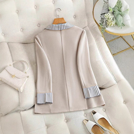 Damen elegante Leinenblazerjacke mit lässigem Schnitt R&B