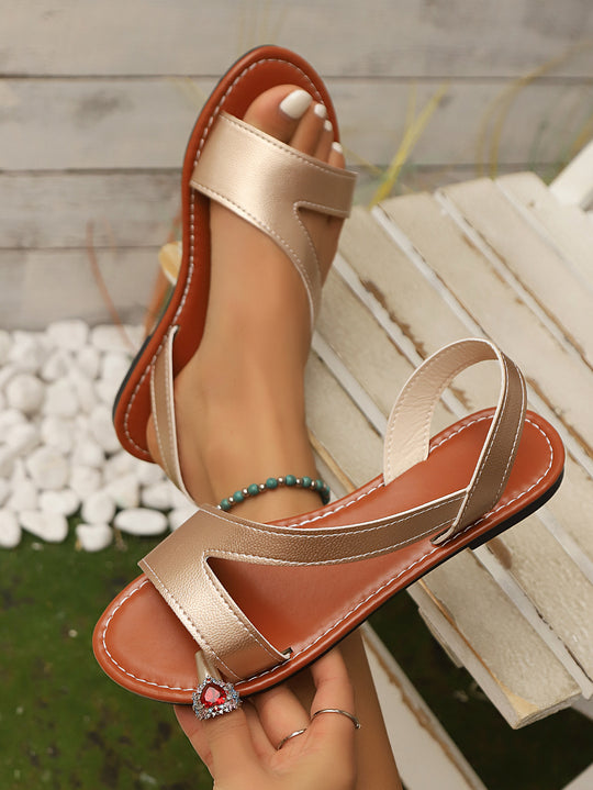 Damen offene Riemensandalen mit komfortablem Fußbett R&B