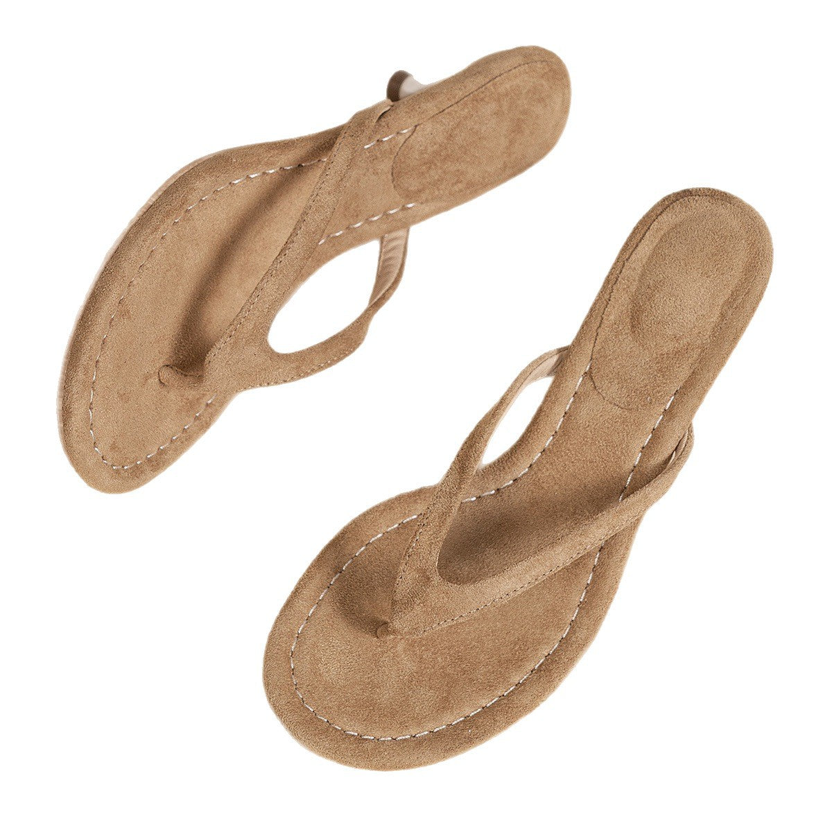 Damen elegante Zehentrenner-Sandalen mit geschwungenem Fersenriemen und komfortablem Fußbett R&B