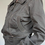 Damen cropped Jacke mit Reißverschluss und praktischen Taschen R&B