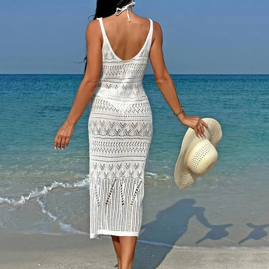Damen lässiges Häkel-Strandkleid R&B