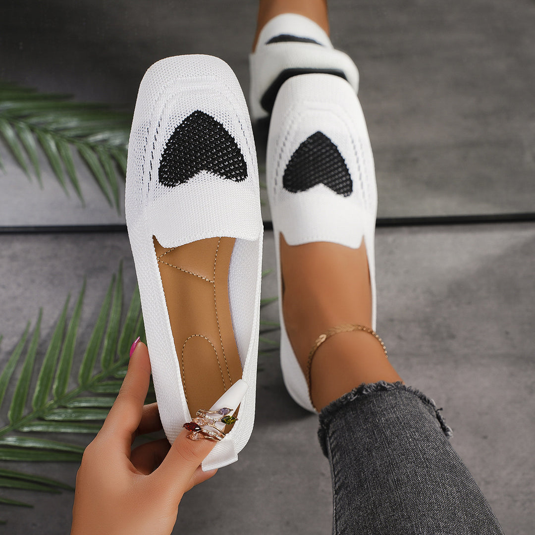 Damen Elegante Slip-On Ballerinas mit Herzdetails R&B
