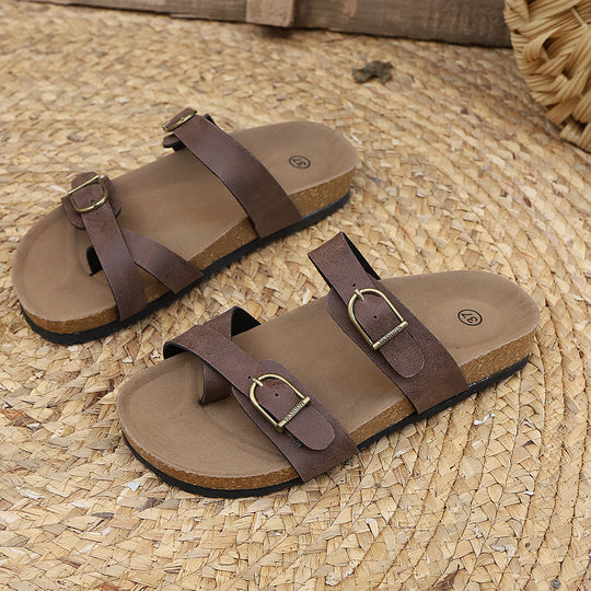 Damen Komfortable Birkentyp Sandalen mit modischen Schnallen R&B